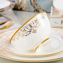 European-style Jingdezhen ceramic tableware set dishes Household tableware set Bone China tableware set gift Acacia