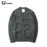 Panda mùa thu áo len cardigan nam v-cổ retro áo len giản dị Harajuku áo len gió dòng quần áo áo khoác nam triều áo cardigan nam