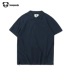 Panda mùa hè áo polo nam thêu tay ngắn màu rắn nền tảng cotton giản dị T-shirt ve áo top áo polo nam đẹp Polo