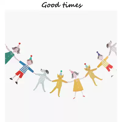 Baby's birthday decoration kindergarten event Party cartoon hand-held flag cute flower banner