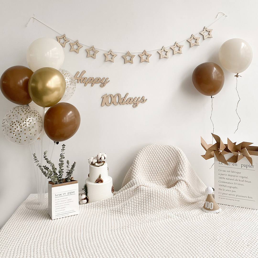 Uncle Meng's Party ~ Mori's 100-day baby arranges 100-day ins Xiaohongshu with the same style of photo balloon birthday decoration