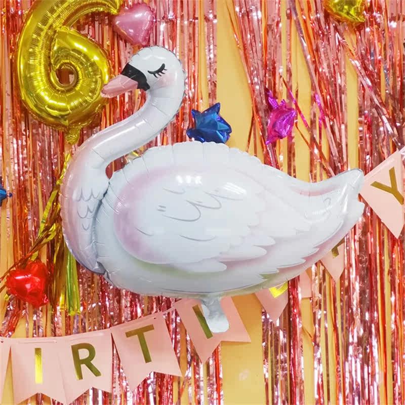 Aluminum Foil White Swan Aluminum Film Balloon Fire Spirits Bird Swan Cartoon Animal Children Birthday Wedding Party Decoration Arrangement