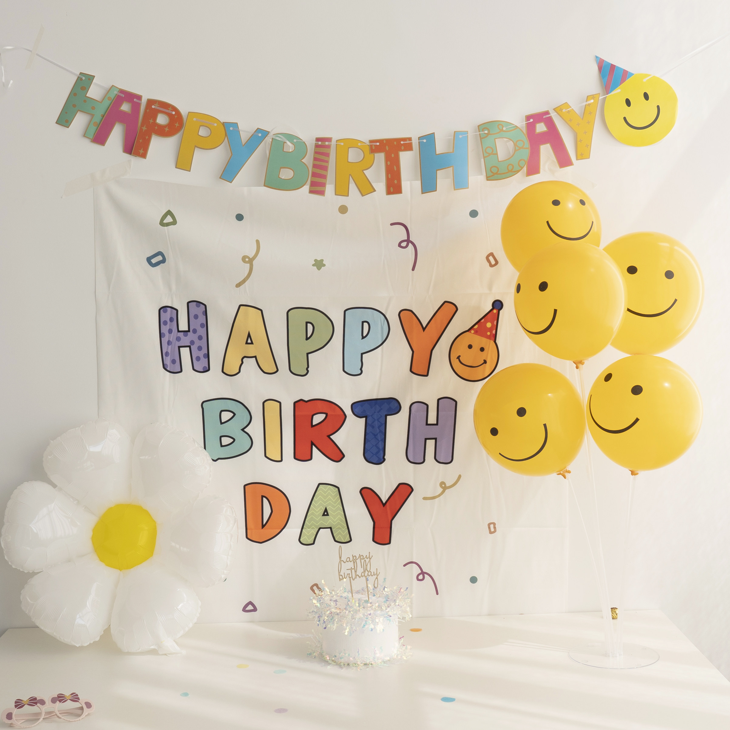 Cute Uncle Party Han Style Brief Joins Wind Children Birthday Arrangement Birthday baby boy girl party Background decoration