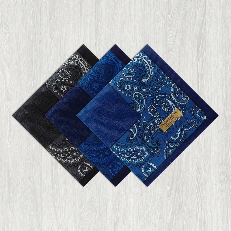 Made in Japan thin handkerchief men's cotton sweat-absorbing men's handkerchief cotton suit pocket towel Paisley square towel