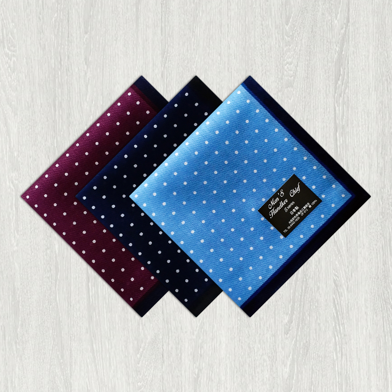 Made in Japan thin men's handkerchief cotton sweat-absorbent handkerchief men's suit pocket square cotton dot business square towel