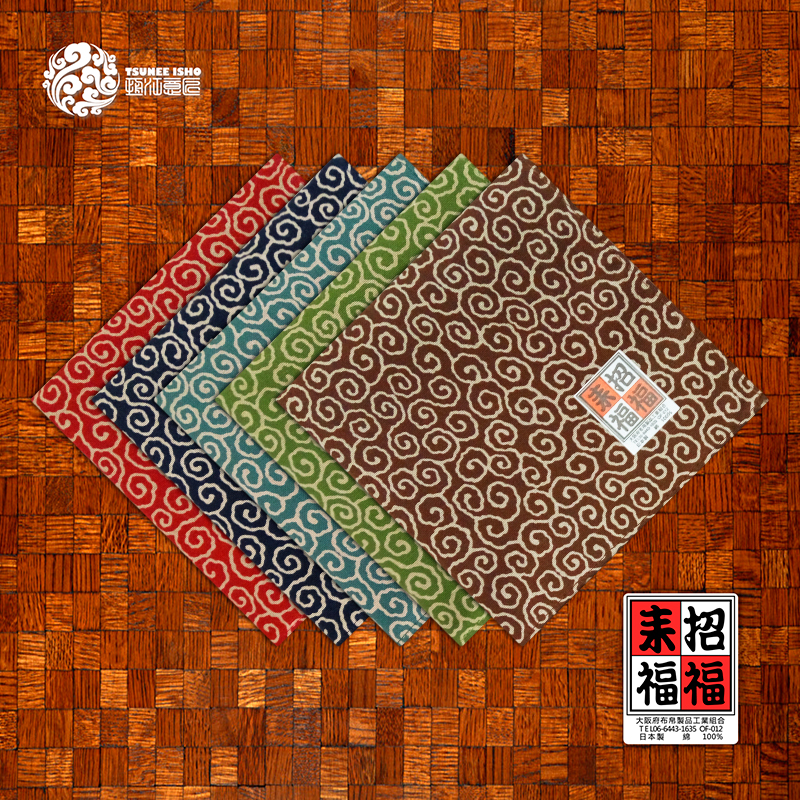 Japanese-made Japanese Japanese style handkerchief men's and women's Tang grass cotton sweat-absorbing square handkerchief cotton wind Lu fu wrap towel