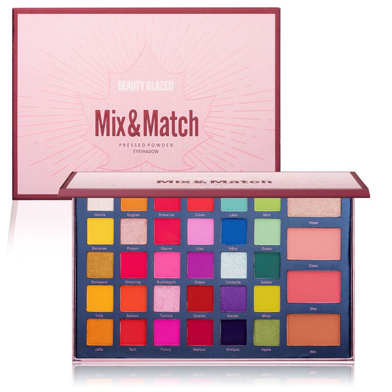 Authentic Beauty Glazed 68-Color Eyeshadow, Highlighter, and Contouring All-In-One Palette, Multi-Color Professional Stage Makeup, Cos Makeup