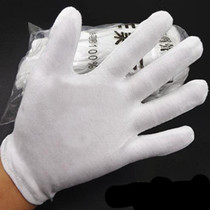 White gloves work etiquette labor insurance Wen play non-slip pure cotton thin jersey gloves 24 pairs