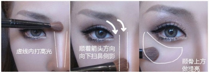 Phấn má hai màu nổi bật phấn bóng mũi phấn bóng Bốn màu sửa chữa năng lực che khuyết điểm phấn phủ bột phấn mắt tạo khối highlight