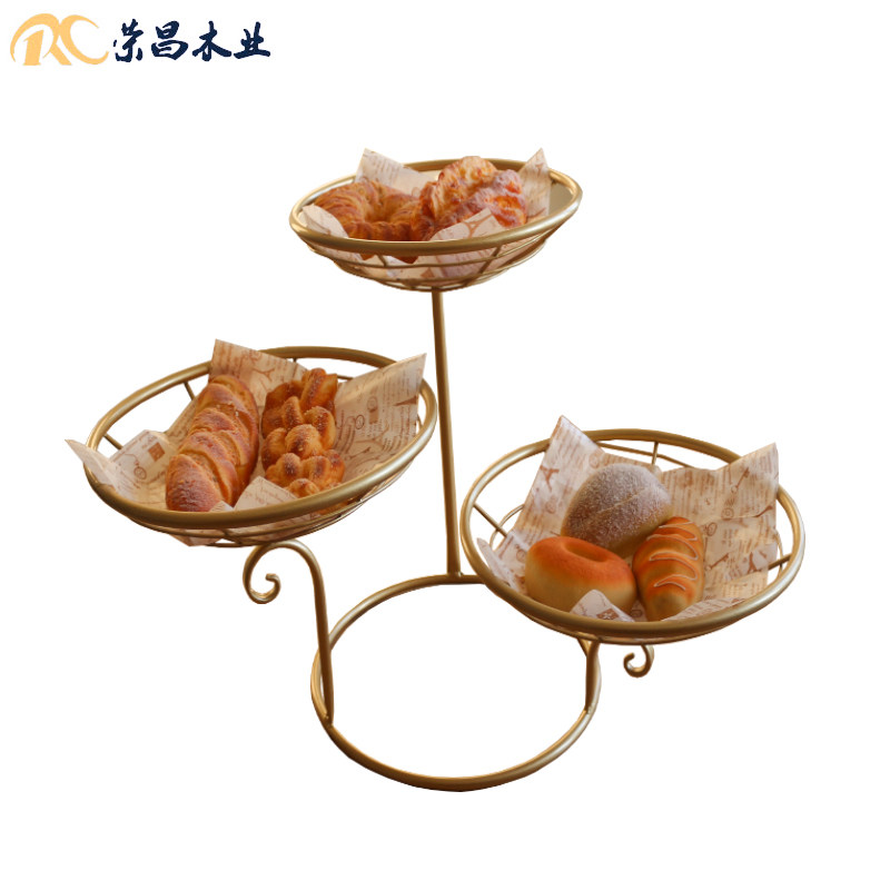 Bakery Software display props gold exhibition bakery decoration pastry frame cake cake plate three floors