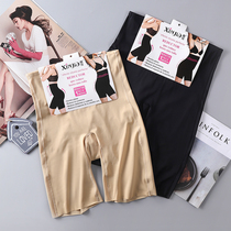 Summer high-waisted ice silk belly pants flat horn thin leg lift womens waist body underwear postpartum five-point plastic pants