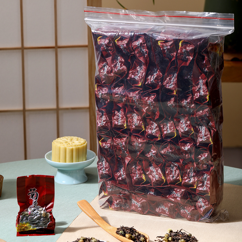 Chrysanthemum Pu'Er Tea Individual Small Packets 56 Bags Guangdong Style Tea House Restaurant Morning Tea Aged Premium Pu'Er Chrysanthemum Tea