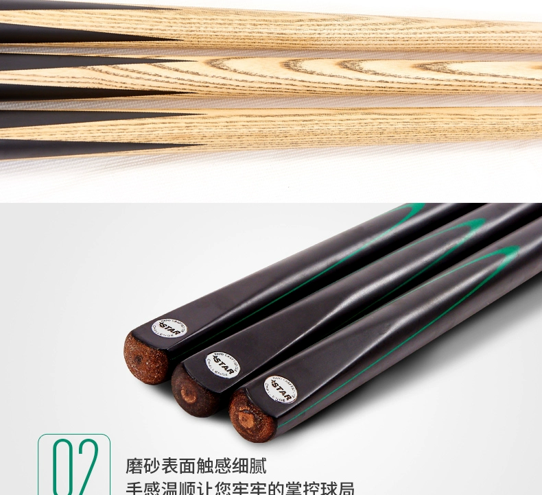 Sao billiard cue đen 8 cue nhỏ đầu Người Anh snooker cue hai phần billiard bar g-006 Trung Quốc tám bóng bàn bi a tonardo