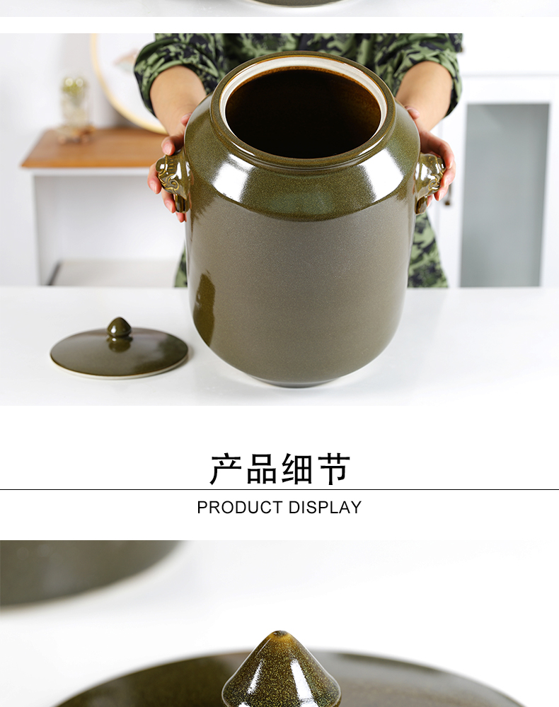 Jingdezhen ceramics with cover barrel ricer box tea oil cylinder tank at the end of the storage tank is 50 kg 100 jins moisture meter box