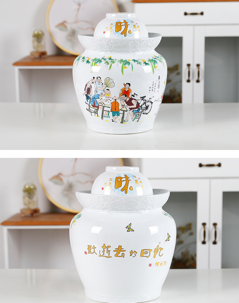 Jingdezhen ceramic thin foetus kimchi altar sichuan pickle jars storage jar of homemade kimchi pickled egg cylinder jars