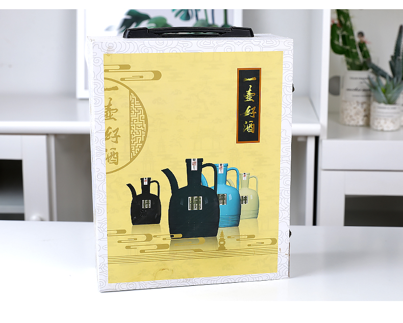 An empty bottle jingdezhen ceramic 1 catty gifts home hip archaize storing wine jar sealing belt decoration gift box