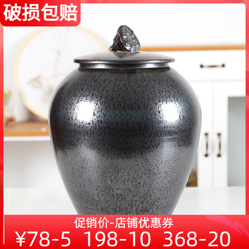 Ceramic rice bucket rice tank moisture-proof rice box sealed 20 jin 30 jin household with lid water tank pickle miscellaneous grain storage tank