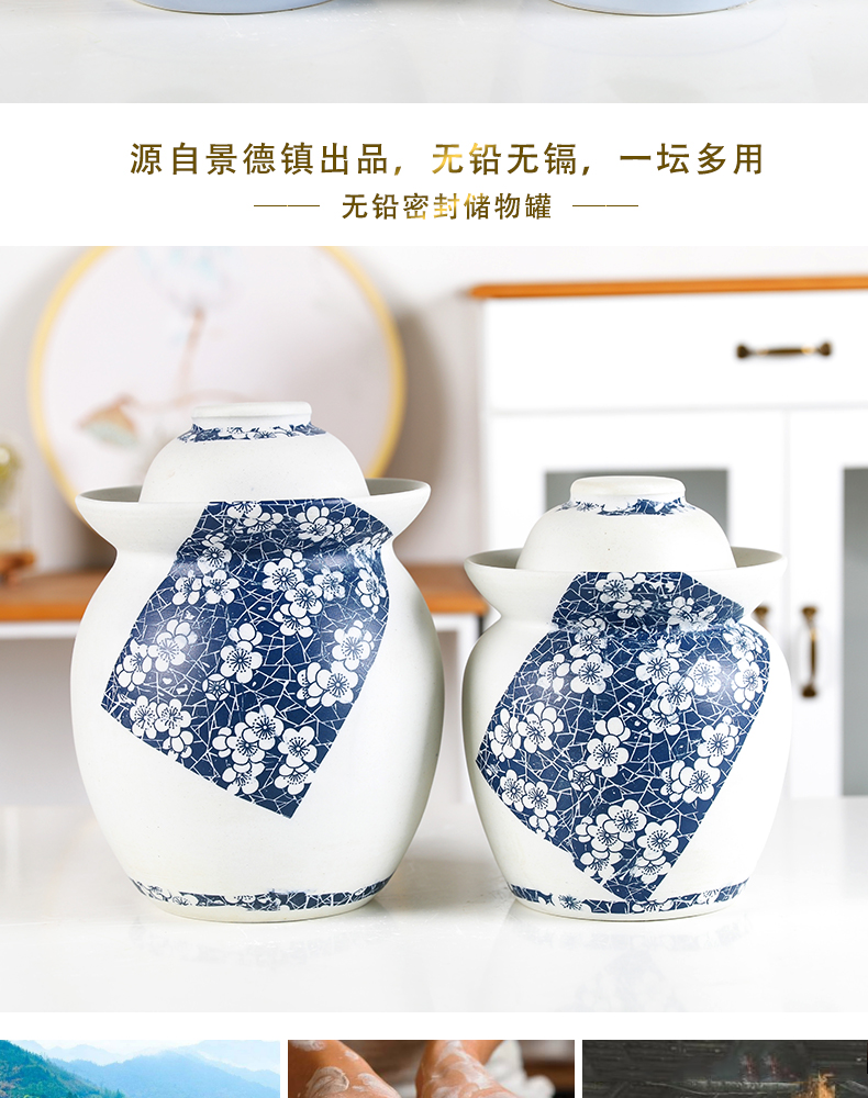 The Pickle jar with jingdezhen ceramic pickles large altar sichuan Pickle jar of pickled egg cylinder thickening storage tank