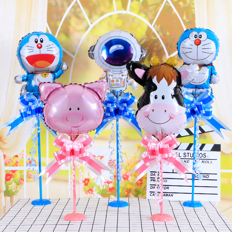 Hundred-day banquet decoration table floating baby full moon hundred days layout table birthday party desktop cartoon aluminum film balloon