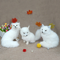 Simulation fox doll White fox fox fairy worship ornaments Simulation animal plush toy Small Fox simulation fox fairy