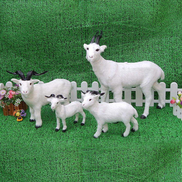 Simulated goat ornaments leather plush animal toy sheep Zhaocai goat false sheep model decorative handicrafts sheep