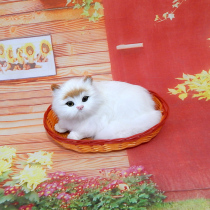 Simulation Kitty Model Emulation Kitten Paparazzi Doll Genuine Leather Plush Animal Home Car Pendulum SIMULATION Animals