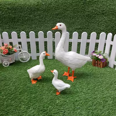 Simulation goose model real feather big white goose decoration chicken duck goose simulation model farm poultry specimen photography props