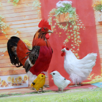 Simulation rooster model feather poultry animal toys Home decoration Crafts gifts town house evil spirits prop chicken