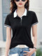 纯棉POLO衫正肩短袖T恤女夏季2026新款撞色体恤翻领运动休闲上衣