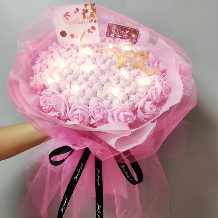 diy material stick candy bouquet handmade creative homemade packaged rose bouquet novelty Valentine's Day gift