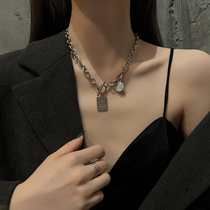 Design sense light luxury niche titanium steel collarbone necklace female male tide hip hop ins simple cold wind hiphop accessories