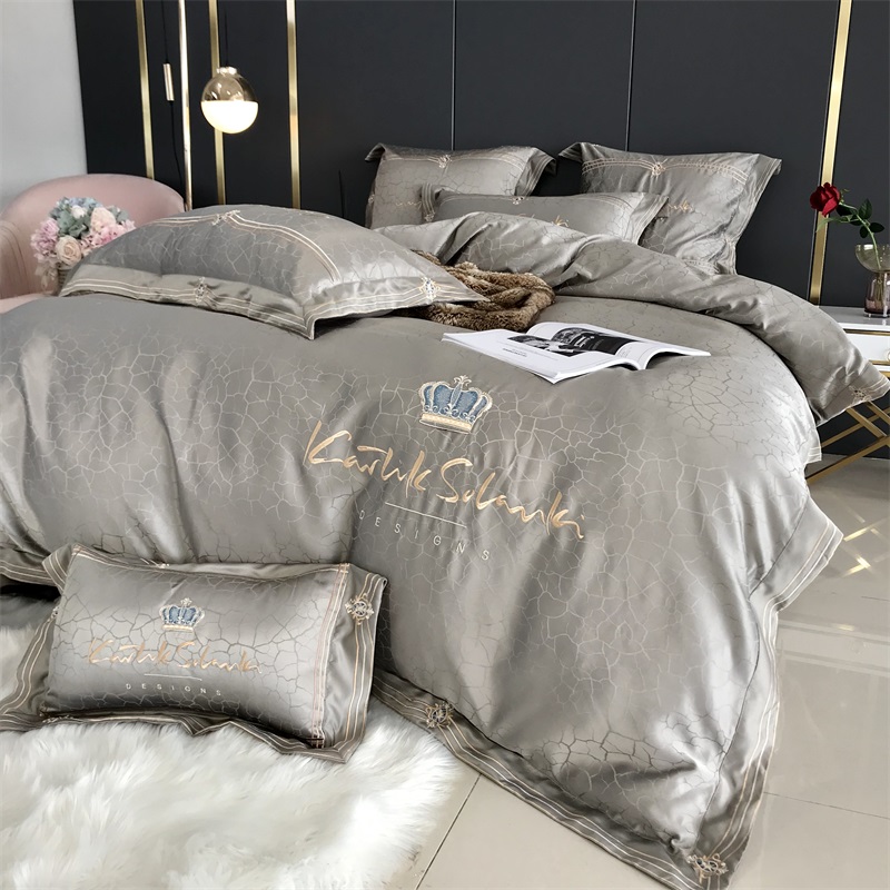 Nordic Hotels Windy Silk Extravaganza Embroidered Four Pieces Full Cotton Pure Cotton Linen 1 8m Bed Hat Bed bedding 4