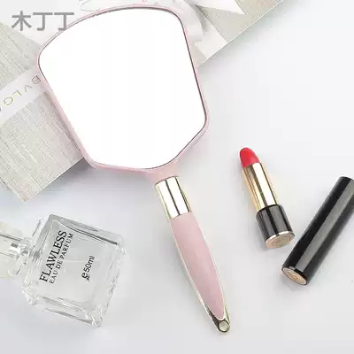 HD handle makeup mirror Hand-held handheld beauty salon embroidery retro portable princess cute portable small mirror