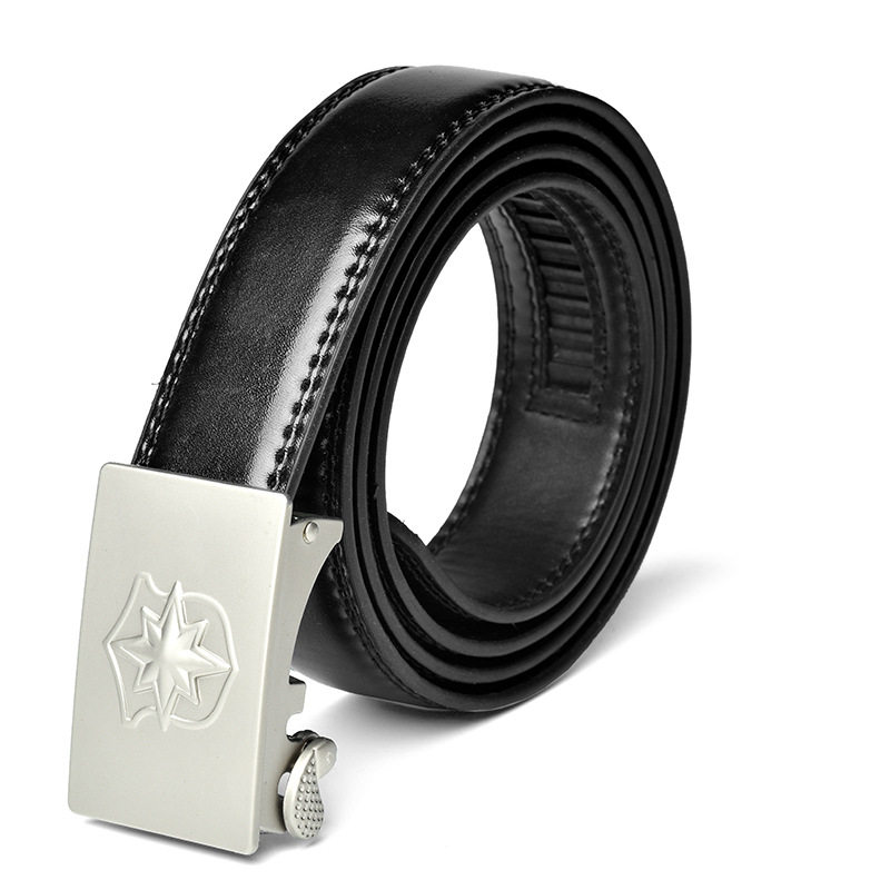 Security belt Automatic button black pants belt stainless steel men's general business inner belt