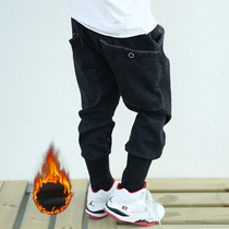Boy Clothing Boy Jeans Autumn Winter Clothing 2019 New Yangqi CUHK Tong Casual Plus Suede Pocket Long Pants Warm