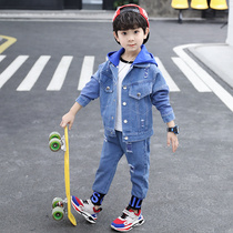 Boys spring and autumn clothing Cowboy suit 2020 new internet red trendy CUHK children Two sets of handsome Korean version of the wave