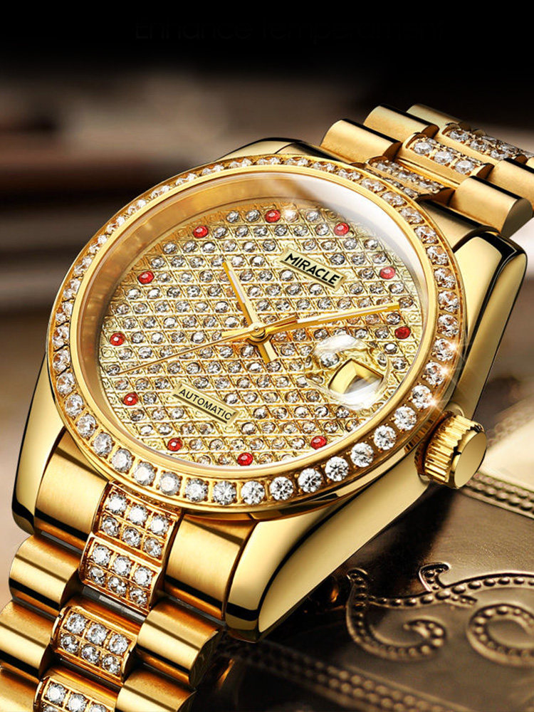 Official famous brand watch men's automatic mechanical watch Swiss gypsophila high-end business stainless steel men's watch