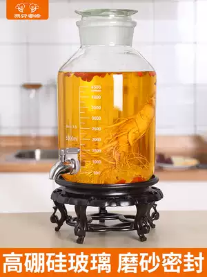Sparkling wine glass bottle with faucet thickened lead-free sparkling wine jar 5kg 10kg with lid household sealed jar