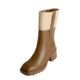 Axige same style Martin boots women's 2022 autumn and winter new thick heel square head thick bottom color matching side zipper mid-tube rain boots