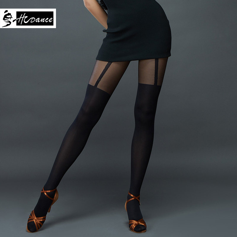 Real Madrid Latin dance suit Adult female dance silk stockings Mosaic Dancing Socks slim sexy spanking pantyhose P034