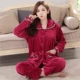 Cũ hơn dày flannel dịch vụ nhà mùa đông bà ngoại lỏng XL cộng với phụ nữ béo áo ngủ dài tay