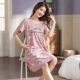 Váy ngủ ngắn tay vải cotton mùa hè cho bà bầu, bà bầu, phụ nữ bụng to, sinh đôi size rộng, váy sinh nhiều - Đêm đầm
