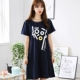Váy ngủ ngắn tay vải cotton mùa hè cho bà bầu, bà bầu, phụ nữ bụng to, sinh đôi size rộng, váy sinh nhiều - Đêm đầm