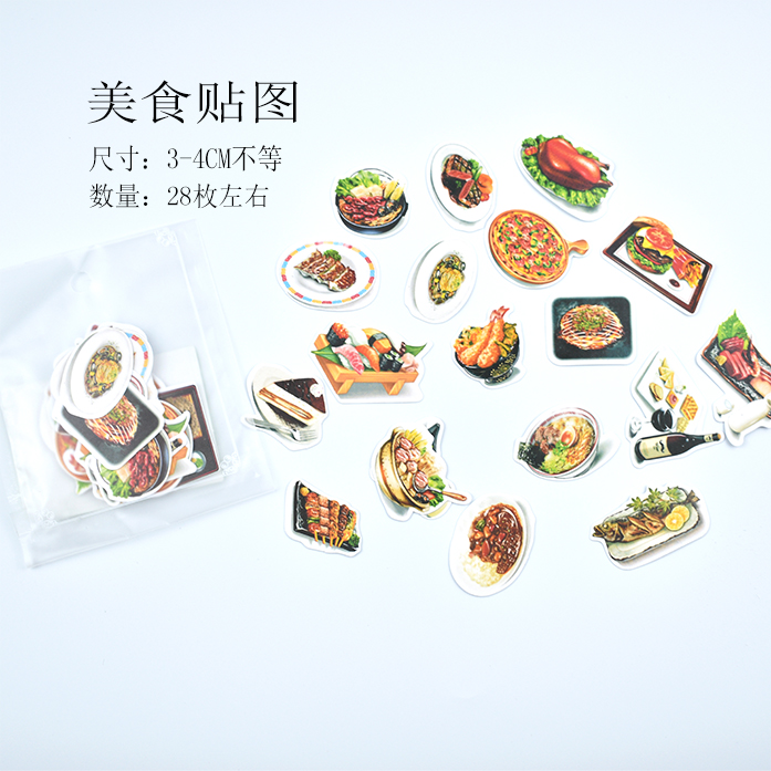 Food Map 7Hand account Sticker package suit like a breath of fresh air originality lovely Cartoon expression Hand account diary decorate source material comic Stickers