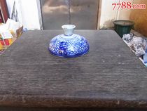 Old porcelain green flower lid cylinder Old cover a Qing Dynasty Bixi ginseng jar lid