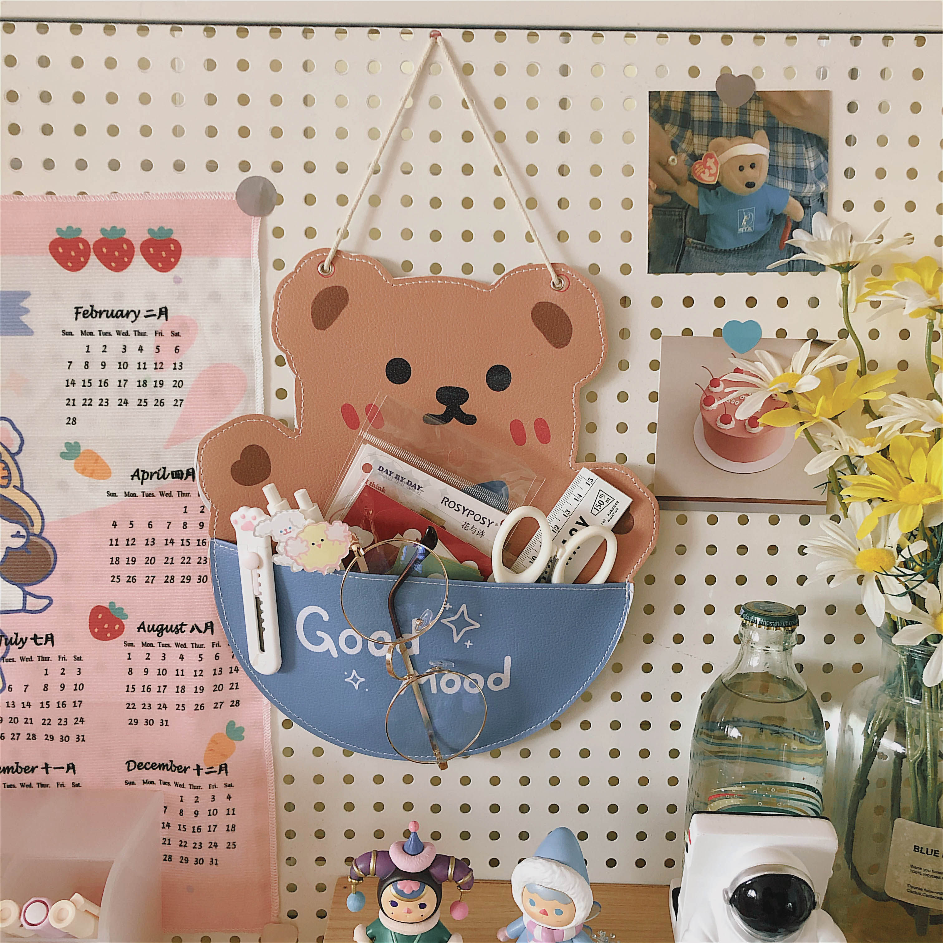 Dormitory Theiner Cashier Bag Hung Bag Wall Hanging Girl Room Bedside Stationery Set Things Bag Dorm Room Door Rear Storage Bag