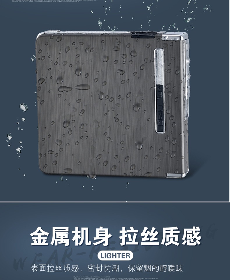 USB sạc nhẹ hộp thuốc lá với gas nhẹ tự động điện tử thuốc lá nhẹ hơn quà tặng sinh nhật chữ tùy chỉnh bật lửa cổ