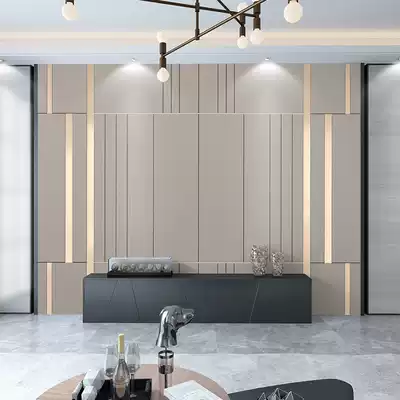 Bamboo wood fiber wallboard TV background wall gusset board Nordic custom quick pack bedroom living room integrated wall panel decoration