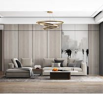 Bamboo and wood fiber TV background wall wainscoting Modern light luxury living room quick installation whole house custom self-installed integrated wallboard
