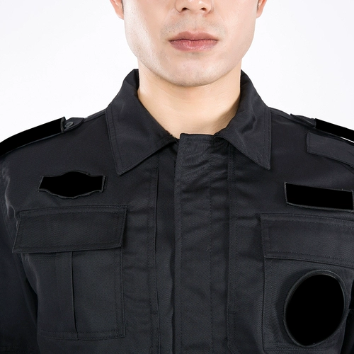 Комбинезон, черный лонгслив, осенний пуховик, рабочая униформа